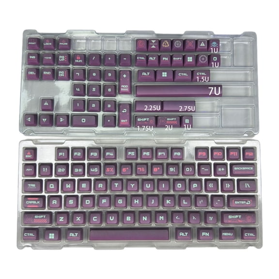 128PCS Keycap Cyber Type Gradual Change Color Keycaps for Mechanical Keyboards