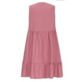 thumbnail image 7 of Bovxnpu Womens Summer Dress, Sleeveless V Neck Mini Dresses Fashion Casual Flowy Boho Ruffle A Line Sundress, Women Loose Solid Color High Waisted Mini Dress L, 7 of 7