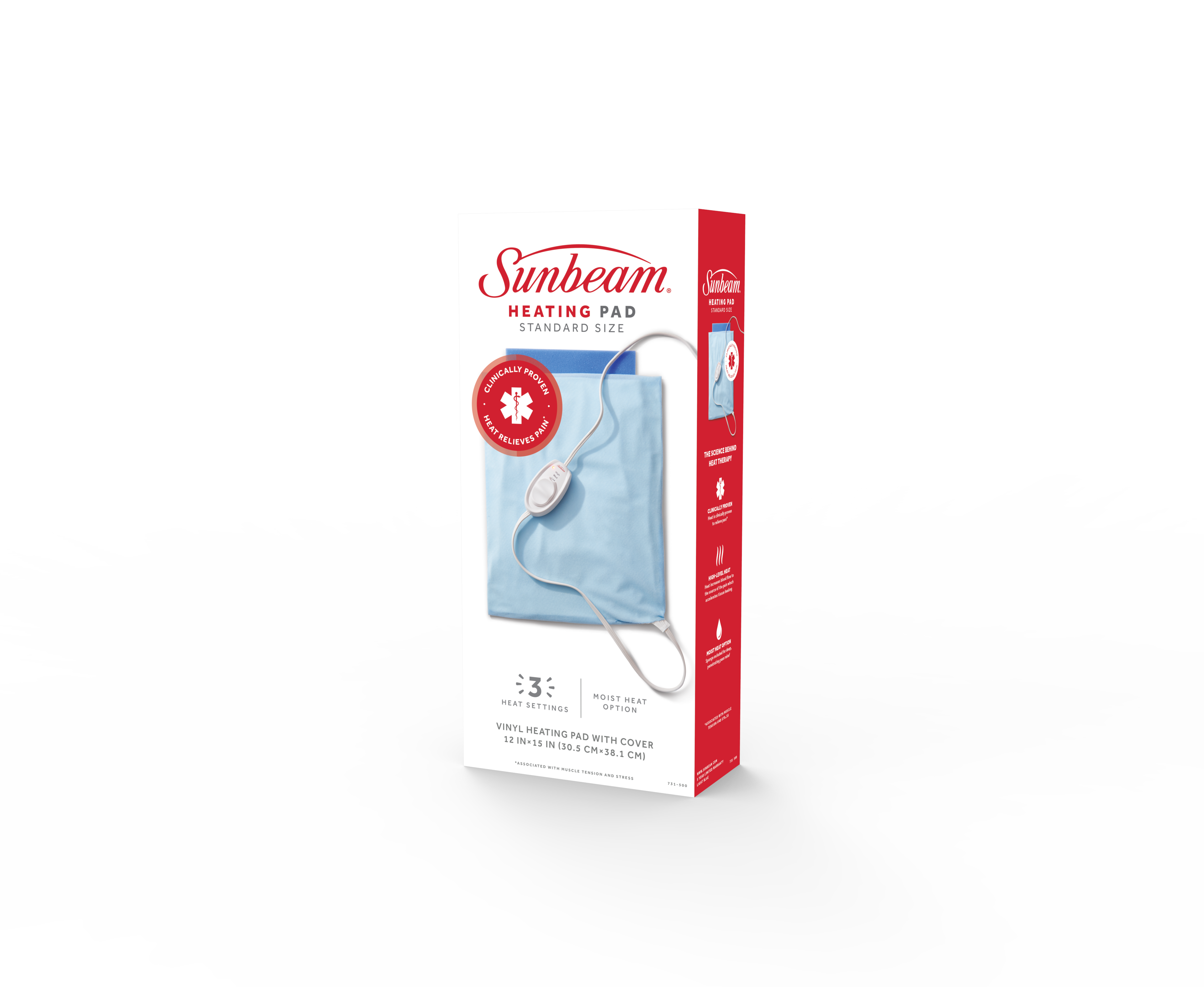 Sunbeam KingSize Moist/Dry Heating Pad with UltraHeat Technology and 3