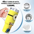 thumbnail image 3 of Yiaed Minions Imprimé 40oz Contenant Isotherme à Double Paroi en Acier Inoxydable Tasse de Voyage Isolée sous Vide avec Poignée Aventure Réutilisable, 3 of 8