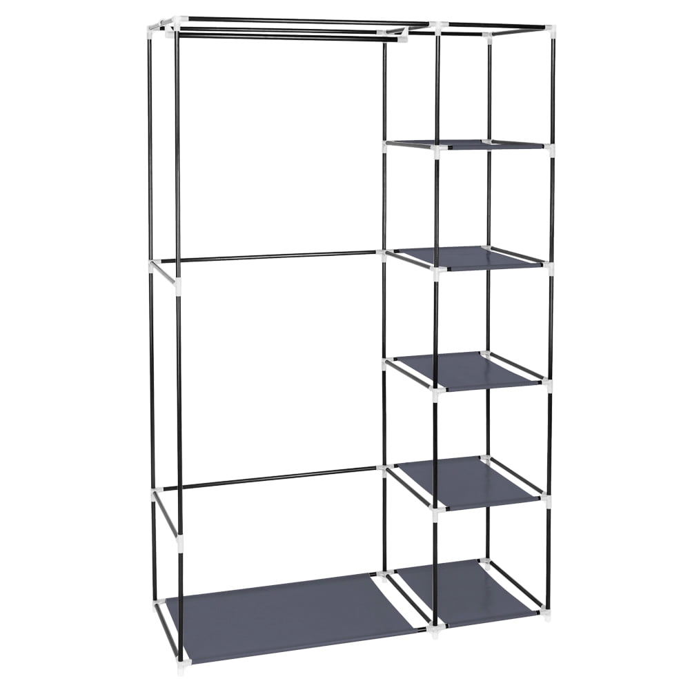 Kepooman 67" Portable Clothes Closet Organizer with Nonwoven Fabric Cover, Gray Kepooman 67" Portable Clothes Closet Organizer with Nonwoven Fabric Cover, Gray