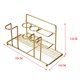 thumbnail image 3 of Estante para cepillos de de metal sólido independiente sin uñas rectángulo de hierro dorado soporte dispensador contenedor para maquinilla de Los 35x16x12cm BLESIY Estante para cepillos de dientes, 3 of 7