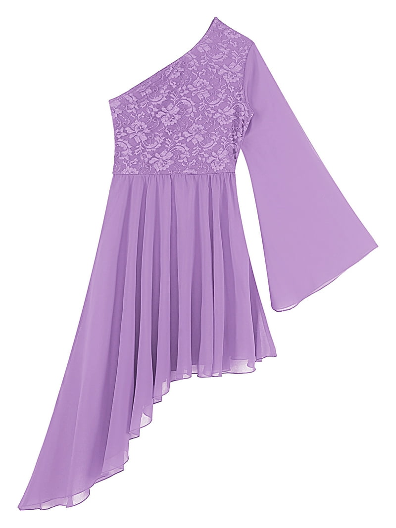 purple flare sleeve dress Purple Cotton Poplin Fit and Flare Balloon Sleeves Short Dress 48