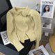 thumbnail image 1 of Cárdigan de punto con cuello de polo de alta gama retro francés, nuevo diseño superior de otoño e invierno, chaqueta suéter versátil para mujer, 1 of 5