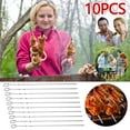 thumbnail image 2 of Pompotops 10 Pcs de Sac en Tissu Brochettes Grillées Filetées en Acier Inoxydable Grandes Brochettes Plates Grillées Brochettes d'Agneau Grillées d'Extérieur Brochettes Barbecue à Aiguille Grillée Brochettes de Barbecue Liquidation, 2 of 8