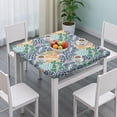 thumbnail image 3 of Pioneer Flower Floral Print Pattern Square Fitted Tablecloth with Elastic Edge,Square Table Cover,Washable Elastic Table Cover for Home Kitchen Party Decor 36"x36", 3 of 6