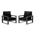 thumbnail image 2 of WestinTrends Montara Outdoor Modern HDPE Patio Club Chair with Waterproof Deep Seat Cushions (Set of 2), Gray/Black, 2 of 15