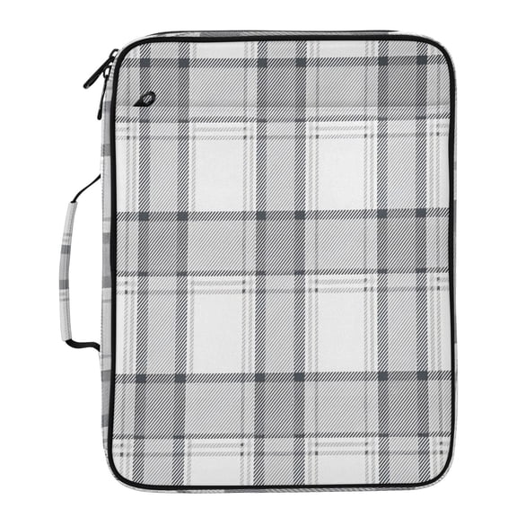 BZSMCE Gray White Plaid Pattern Pattern Water-Resistant Filing Folder Binder Organizer Keeper 1.2 Inch 3-Ring 7-Pocket Expanding File