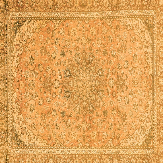 Ahgly Company Indoor Square Abstract Orange Modern Area Rugs, 7' Square
