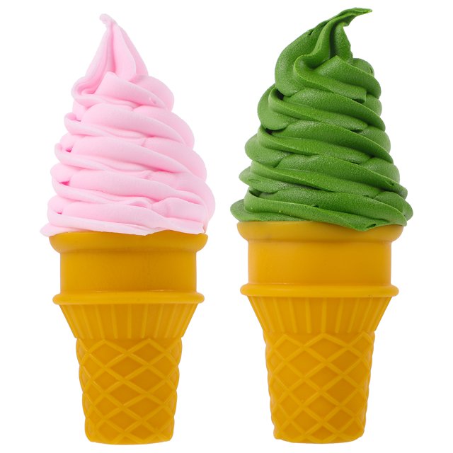 MasteelfCA 2Pcs Lifelike Ice Cream Modeling Figurine Lovely Ice Cream Cone Prop Fake Ice Cream Display Prop