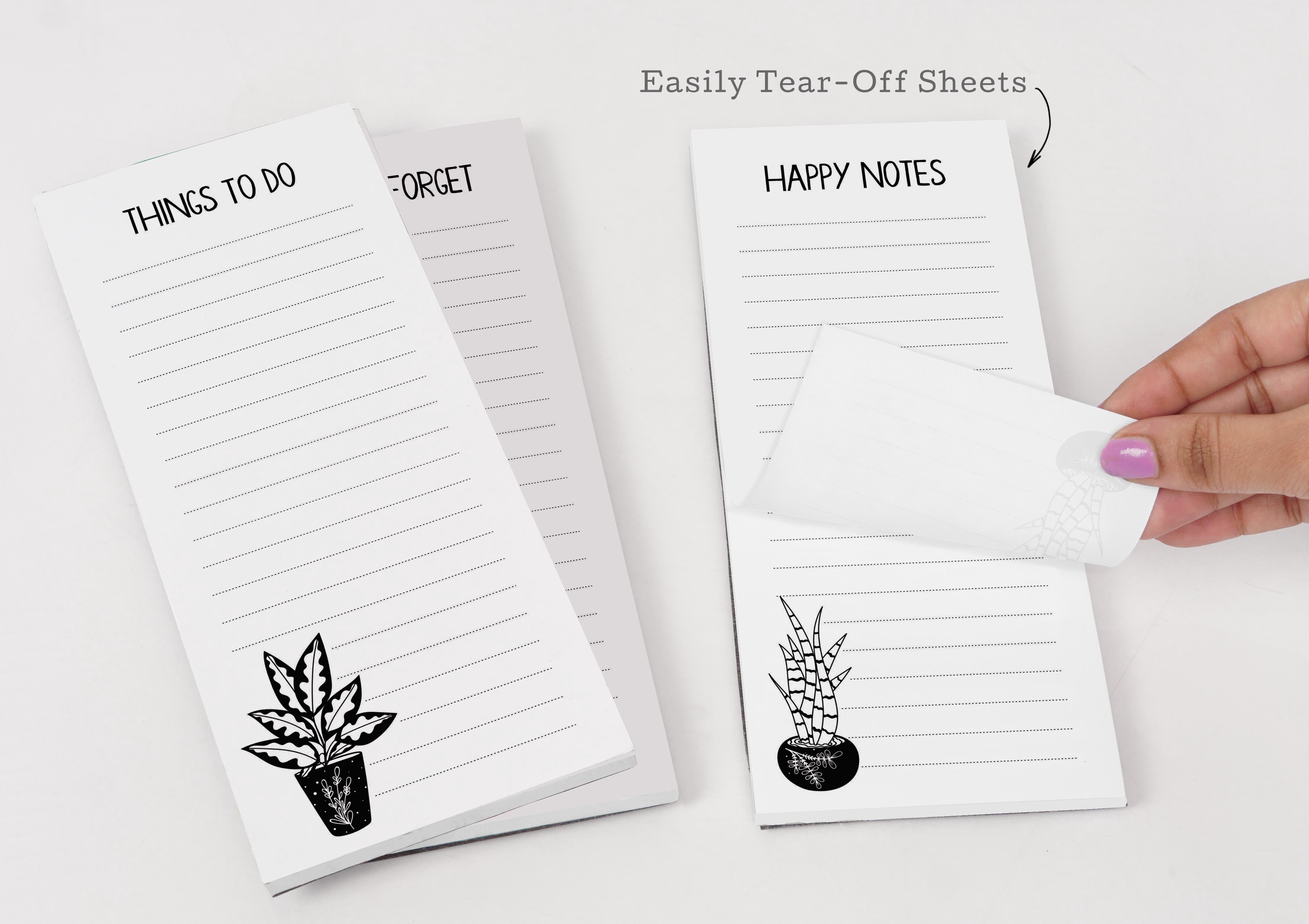 Inkdotpot Pack of 3 Magnetic Fridge To-Do List Notepads- Magnetic Memo Pads For Refrigerator-(50 Sheets Each)-AM