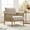 Mink, variant on ReNest Boho Braid Accent Chair with Hand-Woven Paper Rope, Wood-Look Metal Frame, Mink Fabric,Single