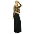 thumbnail image 3 of Bimba Women Black Long Skirt with 2 Slits Stretch Spandex Fabric Bohemian Style, 3 of 6