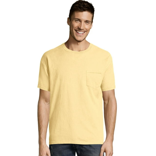 Hanes Mens ComfortWash Garment Dyed Short Sleeve Pocket Tee, M