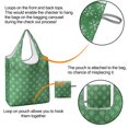 thumbnail image 4 of 5 Pack Foldable Shopping Bag,Green Christmas Snowflake Pattern Reusable Grocery Bags with Pockets,Large Reusable Tote Bags with Handles Waterproof & Lightweight, 4 of 6