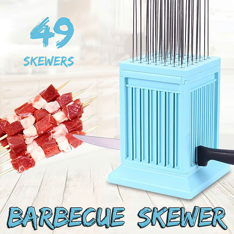 32 Bamboo Skewers BBQ Brochette tool Food Meat Slicer Grill Kebab Maker Kit 