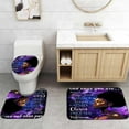 thumbnail image 5 of 4PCS Elegant African American Woman Shower Curtain Set, Pink Floral Eiffel Tower High Heels Positive Quotes Sexy Afro Black Girl Melanin Queen Fashion Bathroom Decor, Non-slip Bath Mat, 5 of 7
