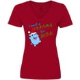 thumbnail image 3 of Inktastic I Want a Hippopotamus for Christmas Cute Stuffed Hippo Women's V-Neck T-Shirt, 3 of 5