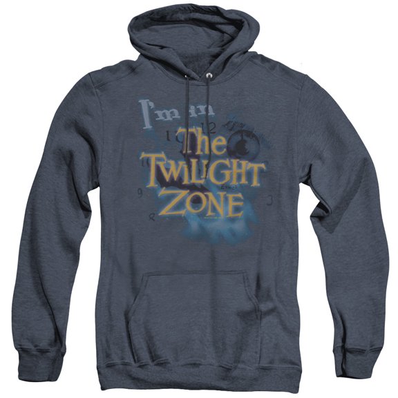 Twilight Zone Im In The Twilight Zone Adult Heather Hoodie Sweatshirt Navy