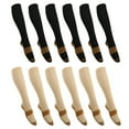 thumbnail image 1 of 6 Pares de Medias de Compresión de Cobre Unique Bargains Negro Beige L/XL, 1 of 7
