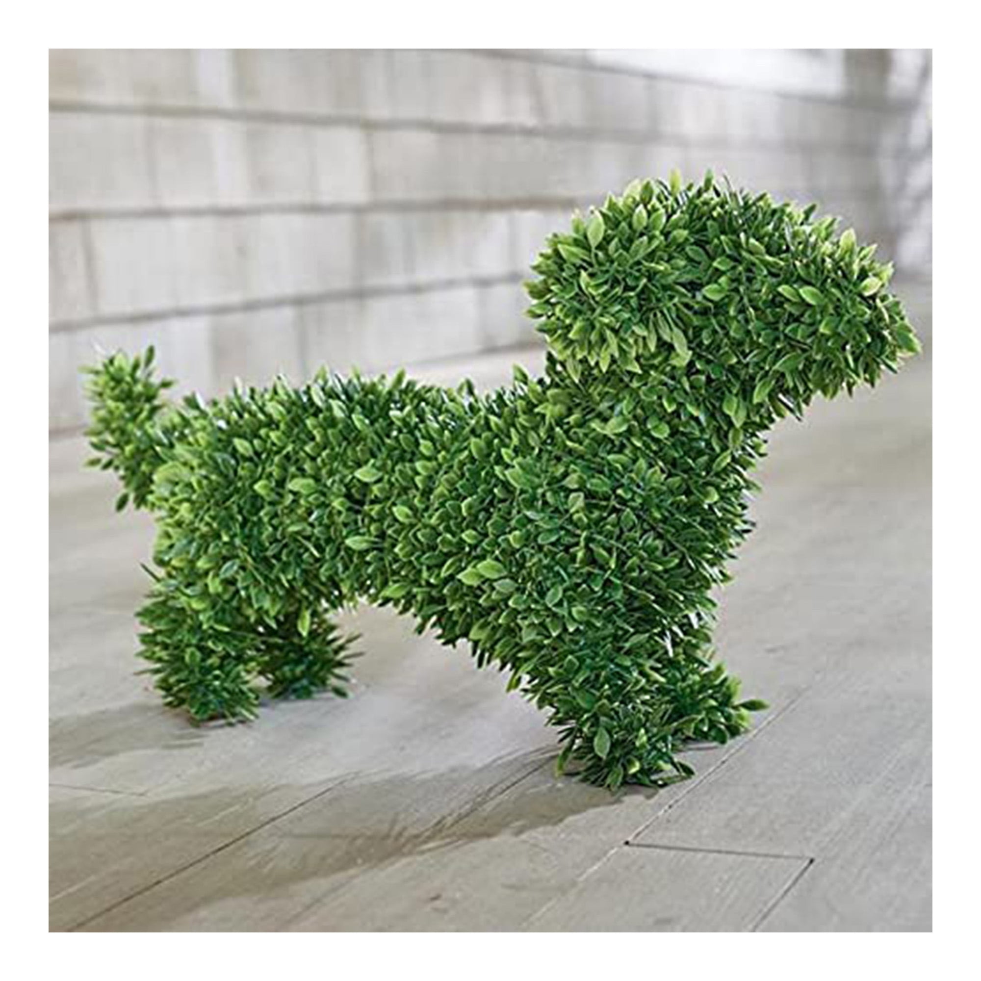 Dog Statue Decorative Peeing Dog Topiary Flocking Dog Sculptures Outdoor Decor