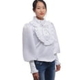 thumbnail image 4 of GRACEART Victorian Women Blouse Ruffle Collar Gothic Punk Lace-Up Shirt for Show Party, 4 of 9