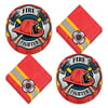 Firefighter Party Round Paper Dinner Plates and Luncheon Napkins (Serves 16)