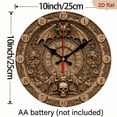 thumbnail image 3 of 2D Flat 1pc 10Inch Wooden Gothic Bat and Skull Wall Clock Round Wooden Decorative Clock with Roman Numerals, Easy-to-Read Design for Home, Kitchen, Bedroom, Unique Birthday or Holiday Gift, 3 of 7