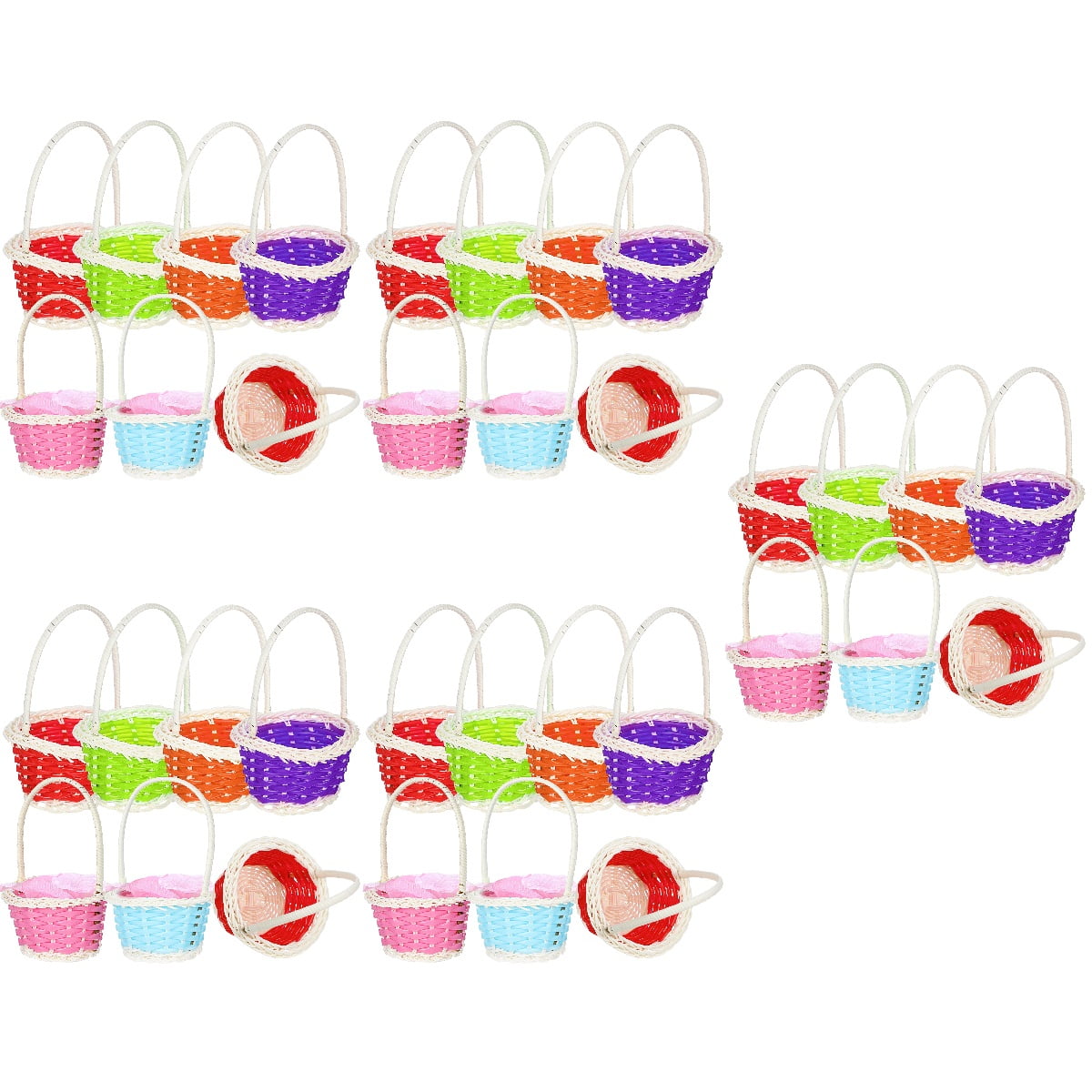 unbranded 30 pcs  Small Woven Baskets with Handle Easter Egg Baskets Candy Baskets Flower Baskets
