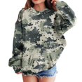thumbnail image 2 of Xyxonk Hoodies for Kids Graphic Camo Leaf Print Kids Hoodie Casual 10-12 Years Hooded Sweatshirt with Pocket Long Sleeve Pullover Soft Clothing Gray 120, 2 of 5
