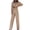 Khaki, variant on Lounge Outfits Sets For Women 2 Piece Casual Solid Color Lapel Button Long Sleeved Pants Two-piece Set Up to 65% off