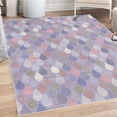 thumbnail image 1 of Geometric Decorative Rug, Raindrops Doodle Style Creative Leaf Shaped Colorful Girls Theme, Quality Carpet for Bedroom Dorm and Living Room, 6 Sizes, Pale Pink, by Ambesonne, 1 of 4