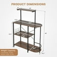 thumbnail image 3 of Costway Kitchen Bakers Rack Microwave Stand Coffee Bar w/ S-Hooks & Stemware Holder, 3 of 10