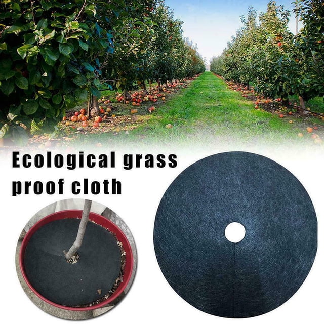 5Pcs Tree Mat Shaped Wear-resistant Non Woven Fabric Garden Tree Protector Mat for Nursery