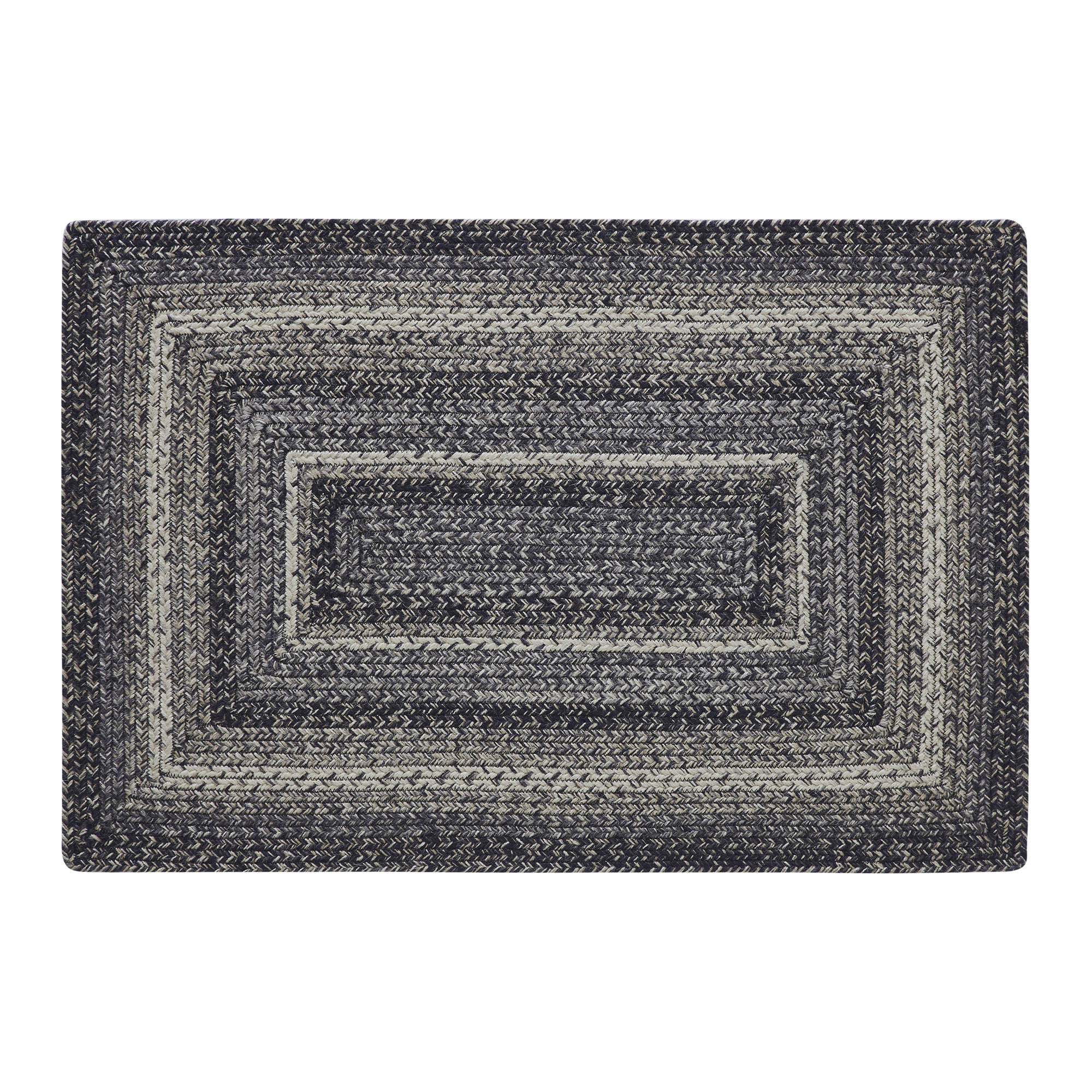 VHC Brands Sawyer Mill Black White Jute Rug Rect w/Pad 24x36