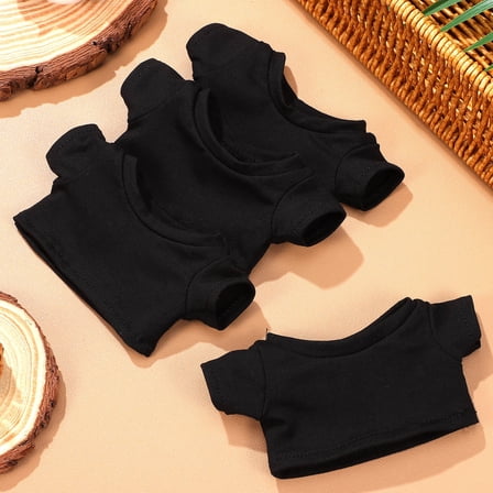 Supvox 4Pcs Fashionable Black Plush Bear Shirts for Stuffed Animals Lightweight and Breathable