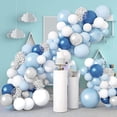 thumbnail image 1 of Juego de Guirnaldas de Globos, 110 Piezas de Arco de Globos Macaron Azules Blancos, con Globos Azules Metálicos, Globos de Lámina Plateada 4D, para Decoración de Cumpleaños, Boda, 1 of 4