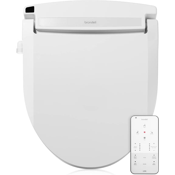Open Box BRONDELL LE99 BIDET TOILET SEAT ROUND TOILETS ELECTRIC BIDET REMOTE - WHITE