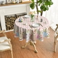 thumbnail image 2 of Easter Tablecloth 60×60 Inch Round, Bunnies Pink Buffalo Plaid Spring Washable Table Cover for Party Picnic Dinner Decor, 2 of 6