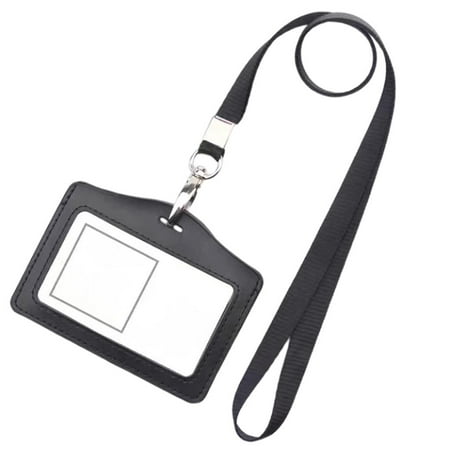 Hard Plastic Pocket ID Card Credit Badge Name Tag Holder Neck Strap Lanyard