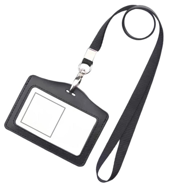 Titular de La Tarjeta de Identificación de Crédito Y Cordón para El Cuello Funda de La Tarjeta Protector de La Tarjeta Titular de La Tarjeta de Crédit Horizontal Negro Sunnimix titular de protector de tarjeta