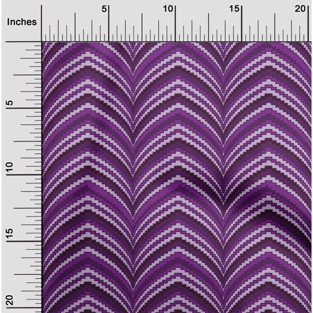 oneOone Georgette Viscose Fabric Waves Flame Stitch Print Fabric BTY 42 Inch Wide