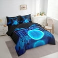 thumbnail image 3 of Manfei Musical Drum Kit 7pcs Bedding Comforter Set,Rock Music Queen Bedding Sets,Blue Black Queen Sheet Sets For Teens,Microfiber Bedroom Decor Reversible, 3 of 8