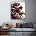 thumbnail image 5 of Mudket Jesus Canvas Wall Art, Good Shepherd Jesus Protect Lamb Christ Canvas Print, Biblical Religious Christian Wall Decor for Church Home, Framed Ready to Hang - 12"L x 8"W, 5 of 10