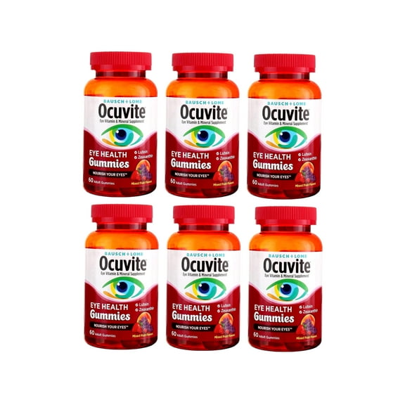 Bausch & Lomb Ocuvite Eye Health Gummies, Mixed Fruit Flavors 60 ea (Pack of 6)