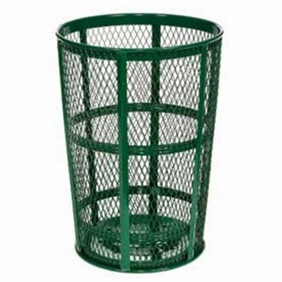 48 gal Outdoor Metal Trash Container - Green - 48 gal