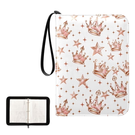 ALAZA Crown Glitter Star Trading Card Binder 4 Pocket Cards Collection Album 400 Folder Holder