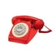 thumbnail image 3 of Teléfono fijo con cable, teléfono tipo antiguo, teléfono fijo con dial giratorio para cafetería Rojo, 3 of 9