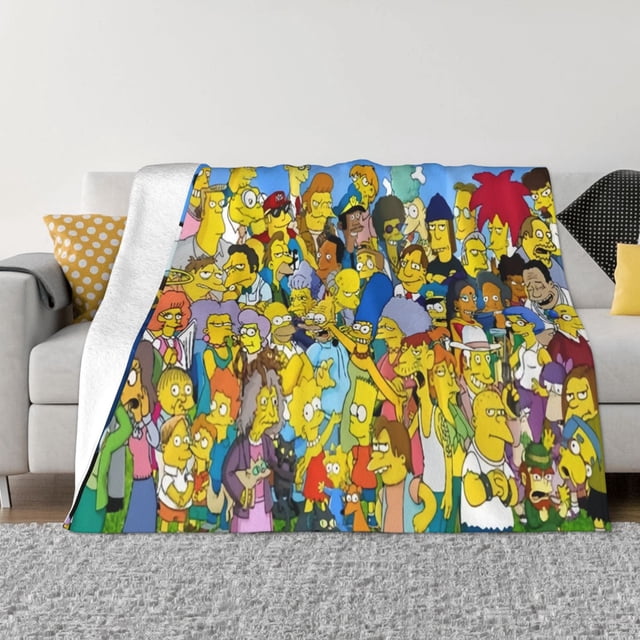 Manta polar de Los Simpsons, manta súper suave y acogedora, manta de franela ligera, mullida y cómoda, mantas de felpa cálidas para sofá, cama