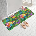 thumbnail image 2 of Colorful Dinosaurs Jungle Flowers Pattern Bathroom Rugs Mat,Non Slip Microfiber Bathroom Rug,Rubber Backing,Soft Bathroom Mats for Bathroom Floor,Tub and Shower,60x24in(150x60cm), 2 of 5